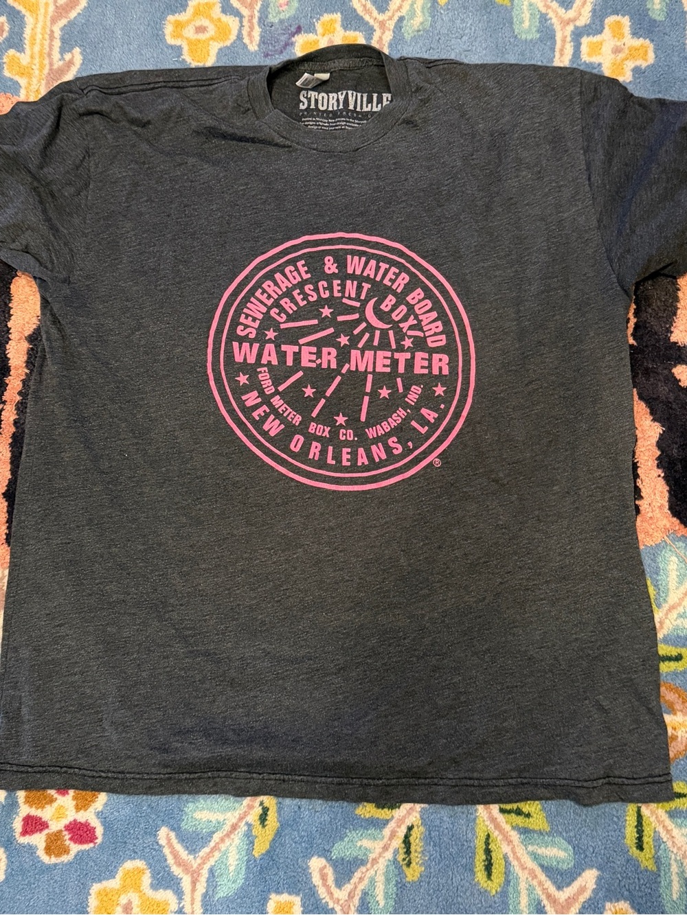 American Apparel Charcoal Graphic Logo Tee with White Print